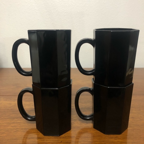 Arcoco octagon mugs, black, made in france - Picture 1 of 5